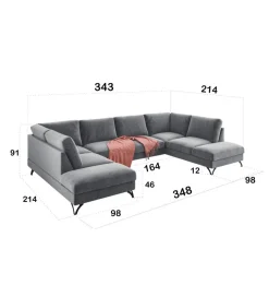 Narożnik rozkładany MAKO Flavio XXL 348 cm z funkcją spania