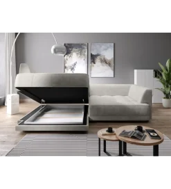 Narożnik z funkcją spania Big Sofa Tiga Box 286 cm z elektrycznie wysuwanym siedziskiem