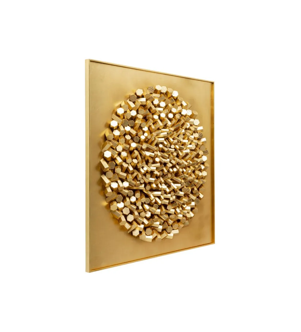 Obraz 3D MIKADO 120 x 120 cm złoty