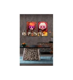 Obraz FANCY RED LADY LED 75 x 55 cm