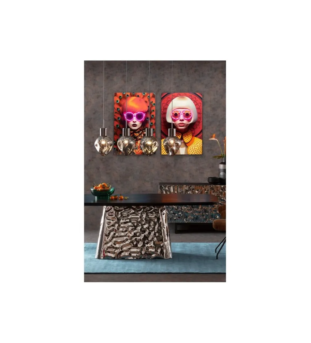 Obraz FANCY RED LADY LED 75 x 55 cm