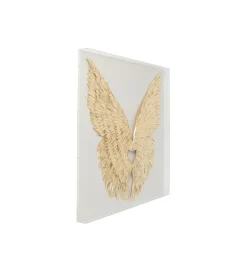 Obraz GOLD WINGS 120 x 120 cm biało złoty