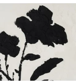 Obraz KWIATY 80 x 100 cm czarnobiały