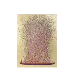 Obraz Touched Flower Boat Gold Pink 80 cm x 100 cm