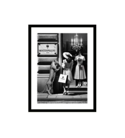 Obraz WINDOW SHOPPING 80 x 120 cm czarno-biały