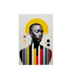 Obraz MUSE RETRO LADY 80 x 120 cm żółty