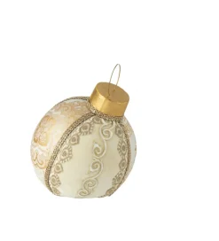 Ozdoba  Bauble 23 cm biało złota