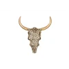 Ozdoba ścienna EXOTIC BULL 57 cm drewno mango złoto