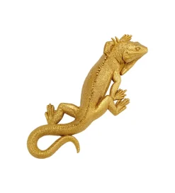 Ozdoba ścienna LIZARD 31 x 11 cm złota