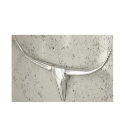 Ozdoba ścienna rogi Bull 75 cm srebrne