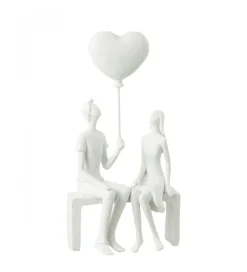 Ozdoba Sitting Heart Ballon biała