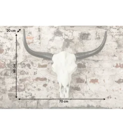 Ozdobna czaszka El Toro 70 cm biały czarny