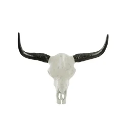 Ozdobna czaszka El Toro 70 cm biały czarny