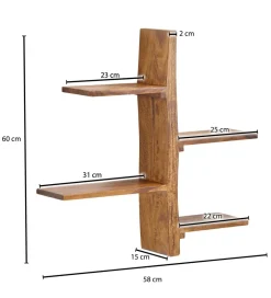 Półka ścienna FLER 58 cm drewno sheesham