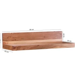 Półka ścienna MUMBAI 80 cm drewno akacja