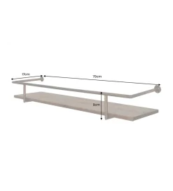 Półka HERITAGE 75 cm złota drewno sosny