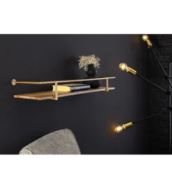 Półka HERITAGE 75 cm złota drewno sosny