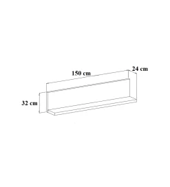 Półka wisząca BOTA 150 cm antracytowa