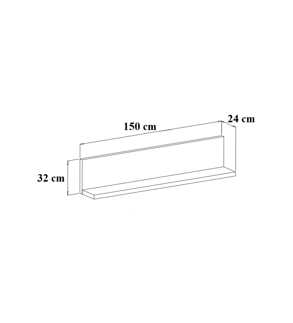 Półka wisząca BOTA 150 cm czarna
