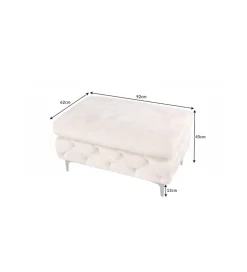Podnóżek SOFIJA Modern Barock 92 cm beżowy