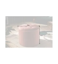Pufa FABIO II 50 Cm aksamit pudrowy róż