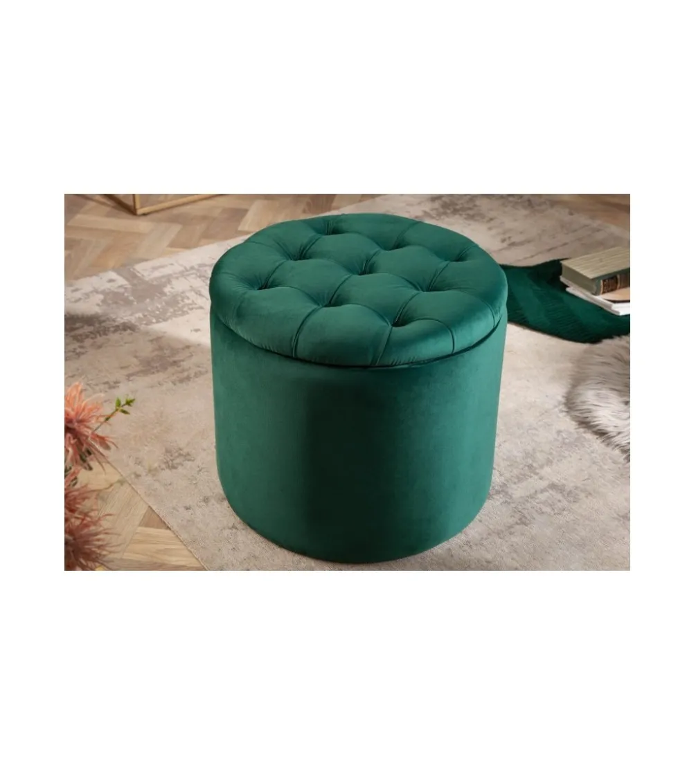 Pufa FABIO II 50 Cm Aksamit szmaragdowa zieleń