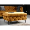 Pufa MODERN BAROCK 90 cm aksamitny musztardowo żółty
