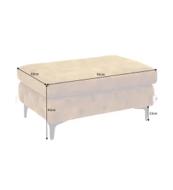 Pufa MODERN BAROCK 90 cm aksamitny musztardowo żółty
