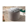 Pufa Modern Barock 50 Cm srebrnoszara