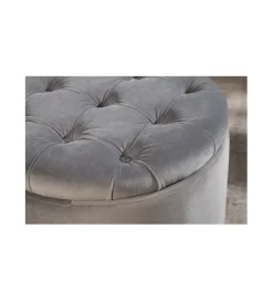 Pufa Modern Barock 50 Cm srebrnoszara