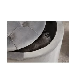 Pufa Modern Barock 50 Cm srebrnoszara