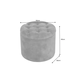 Pufa MODERN BAROCK STORAGE 50 cm welur szary