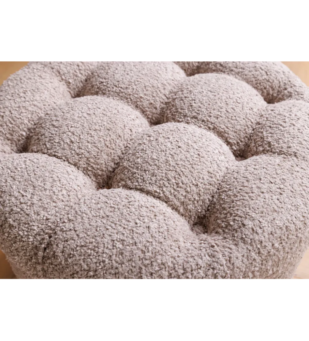 Pufa MODERN BAROCK STORAGE 50 cm bouclé kolor szampański
