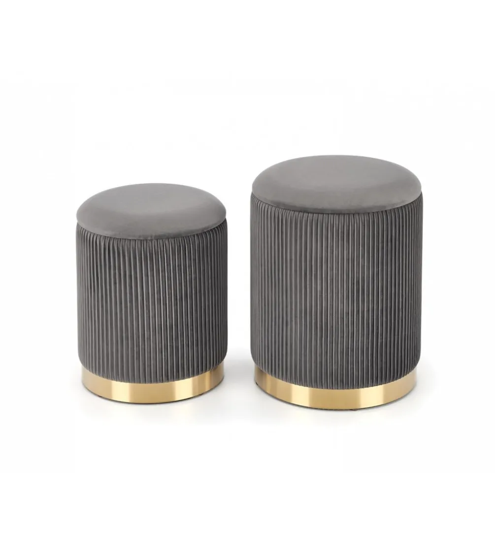 Pufa MONTY set 2 ciemnoszara