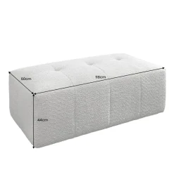 Pufa ROYAL 120 cm bouclé szara