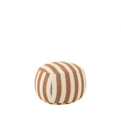 Pufa STRIPED 61 cm białokarmelowy