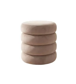 Pufa VOGUE 40 cm z schowkiem welwet champagne greige