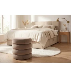 Pufa VOGUE 40 cm z schowkiem welwet champagne greige