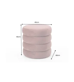 Pufa VOGUE 40 cm z schowkiem welwet różowa