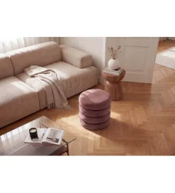 Pufa VOGUE 40 cm z schowkiem welwet różowa