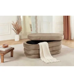 Pufa VOGUE 85 cm z schowkiem welwet champagne