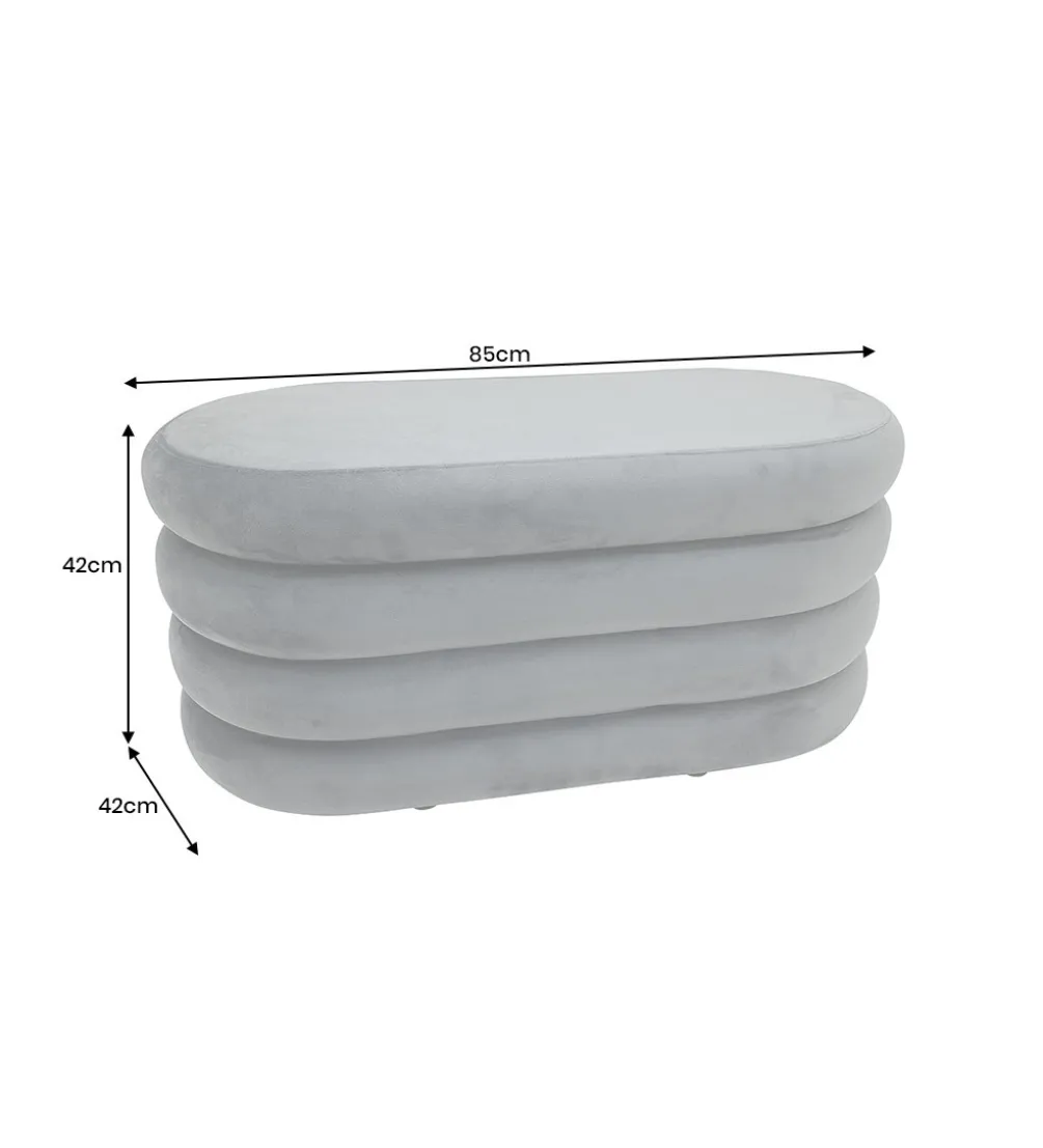Pufa VOGUE 85 cm z schowkiem welwet szara