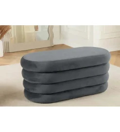 Pufa VOGUE 85 cm z schowkiem welwet szara