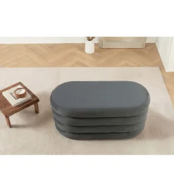 Pufa VOGUE 85 cm z schowkiem welwet szara