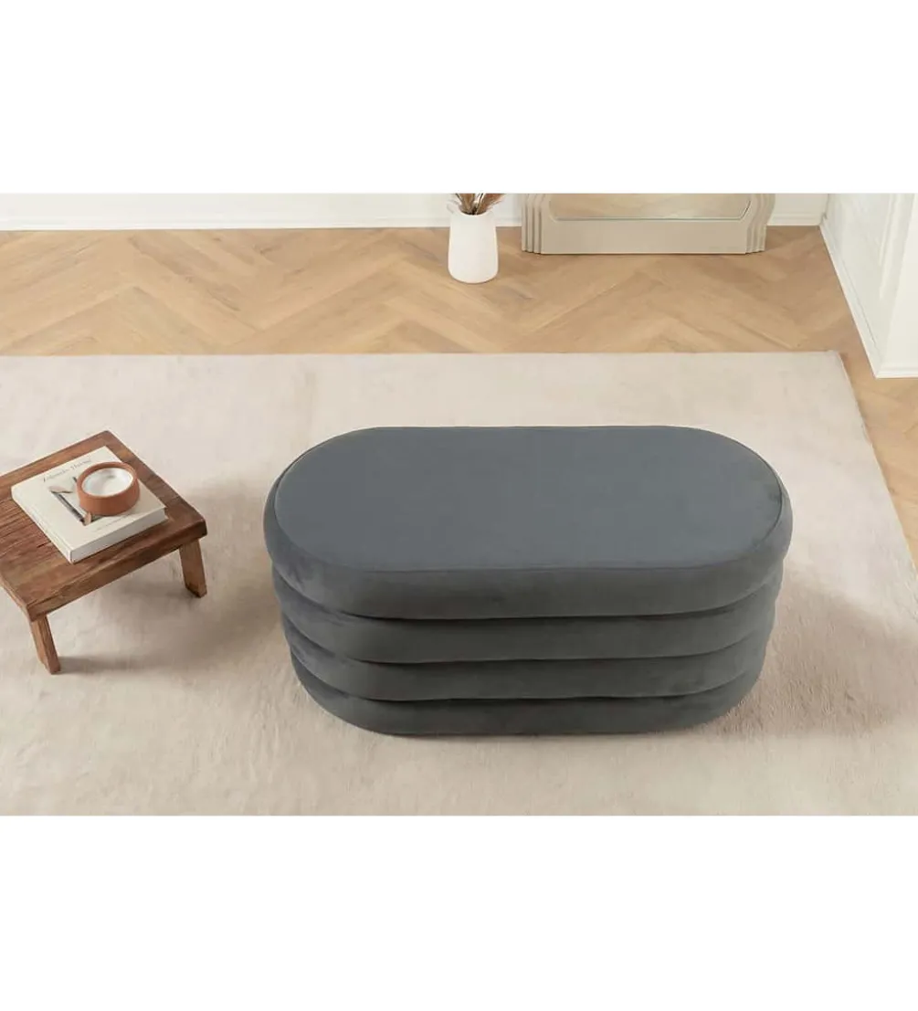 Pufa VOGUE 85 cm z schowkiem welwet szara