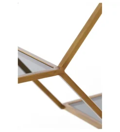 Regał AINO 214 cm ciemne szkło antyczny brąz