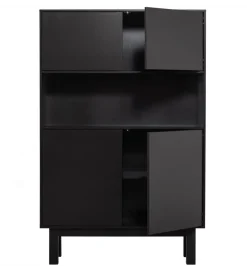 Regał barek FINCA 170 cm drewno sosna czarny