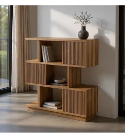 Regał BELLAMONTE 116 cm drewno teak naturalny