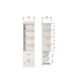 Regał BOLD 215 cm drewno sosny biały