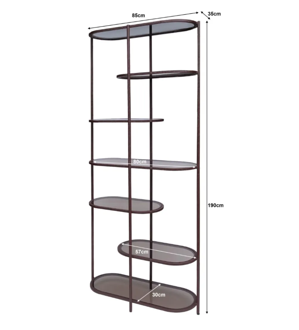 Regał BRIX JILL 190 cm bordowy